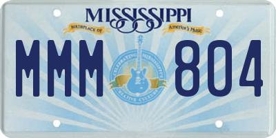 MS license plate MMM804