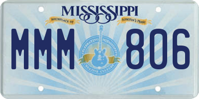 MS license plate MMM806