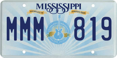 MS license plate MMM819