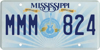 MS license plate MMM824