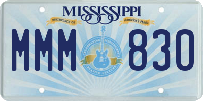 MS license plate MMM830