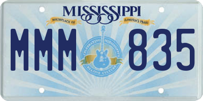 MS license plate MMM835