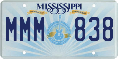 MS license plate MMM838