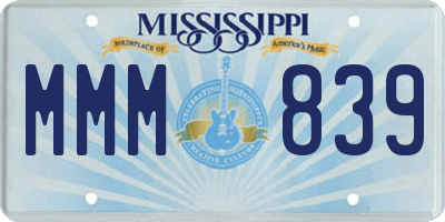 MS license plate MMM839