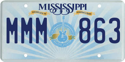MS license plate MMM863