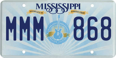 MS license plate MMM868