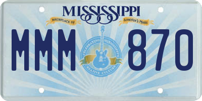 MS license plate MMM870