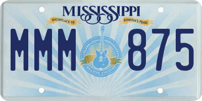 MS license plate MMM875