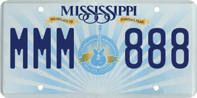 MS license plate MMM888