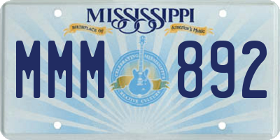 MS license plate MMM892