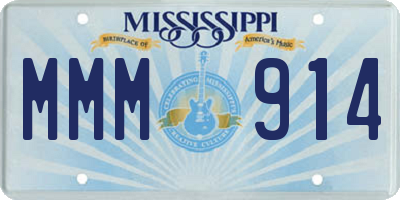 MS license plate MMM914
