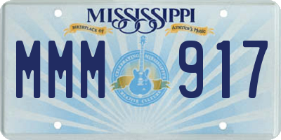 MS license plate MMM917