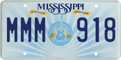 MS license plate MMM918