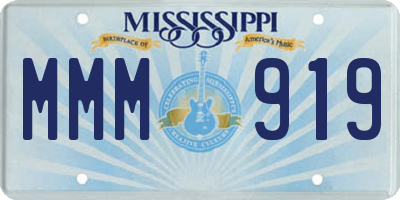 MS license plate MMM919