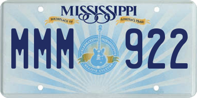 MS license plate MMM922