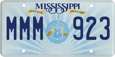 MS license plate MMM923