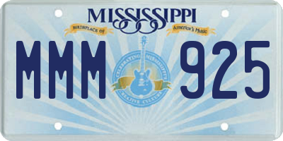 MS license plate MMM925