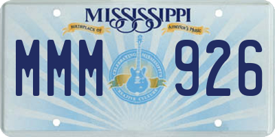 MS license plate MMM926