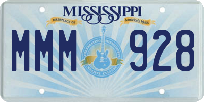 MS license plate MMM928