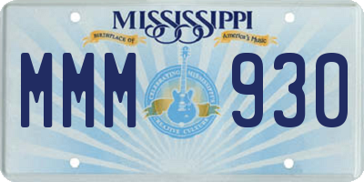 MS license plate MMM930