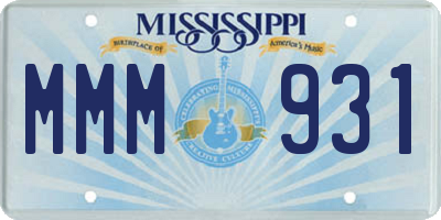 MS license plate MMM931