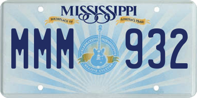 MS license plate MMM932