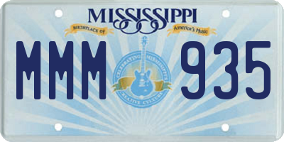 MS license plate MMM935