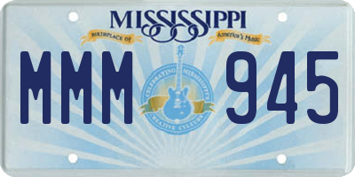 MS license plate MMM945
