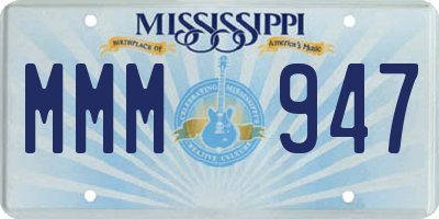 MS license plate MMM947