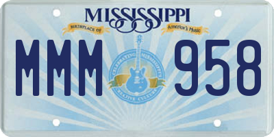 MS license plate MMM958