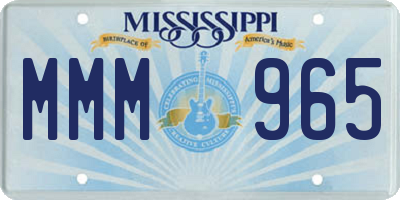 MS license plate MMM965