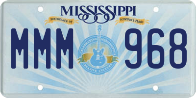MS license plate MMM968