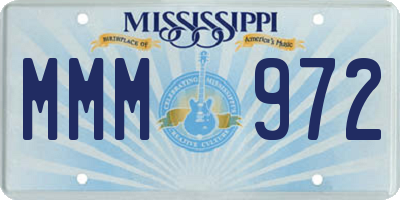 MS license plate MMM972