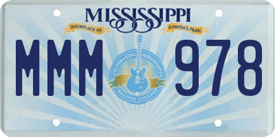 MS license plate MMM978