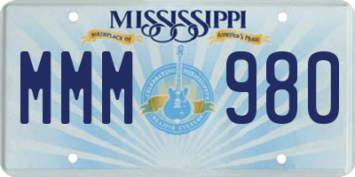 MS license plate MMM980
