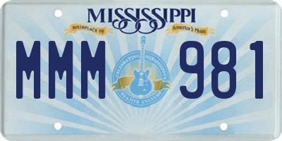 MS license plate MMM981