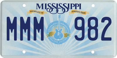 MS license plate MMM982