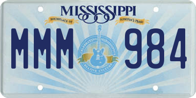 MS license plate MMM984