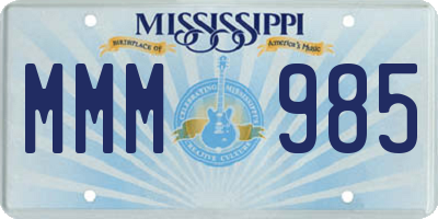 MS license plate MMM985