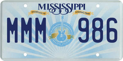 MS license plate MMM986