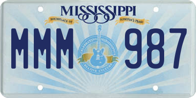 MS license plate MMM987