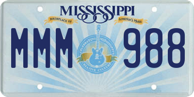 MS license plate MMM988