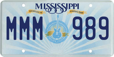 MS license plate MMM989