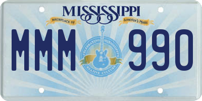 MS license plate MMM990