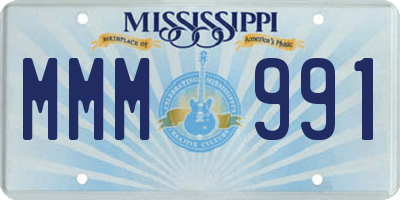 MS license plate MMM991