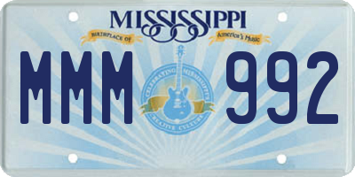 MS license plate MMM992