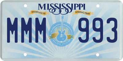 MS license plate MMM993