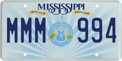 MS license plate MMM994