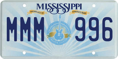MS license plate MMM996