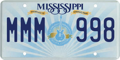 MS license plate MMM998